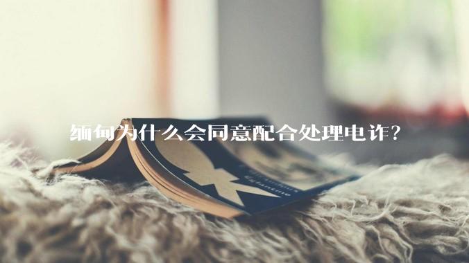 缅甸为什么会同意配合处理电诈？